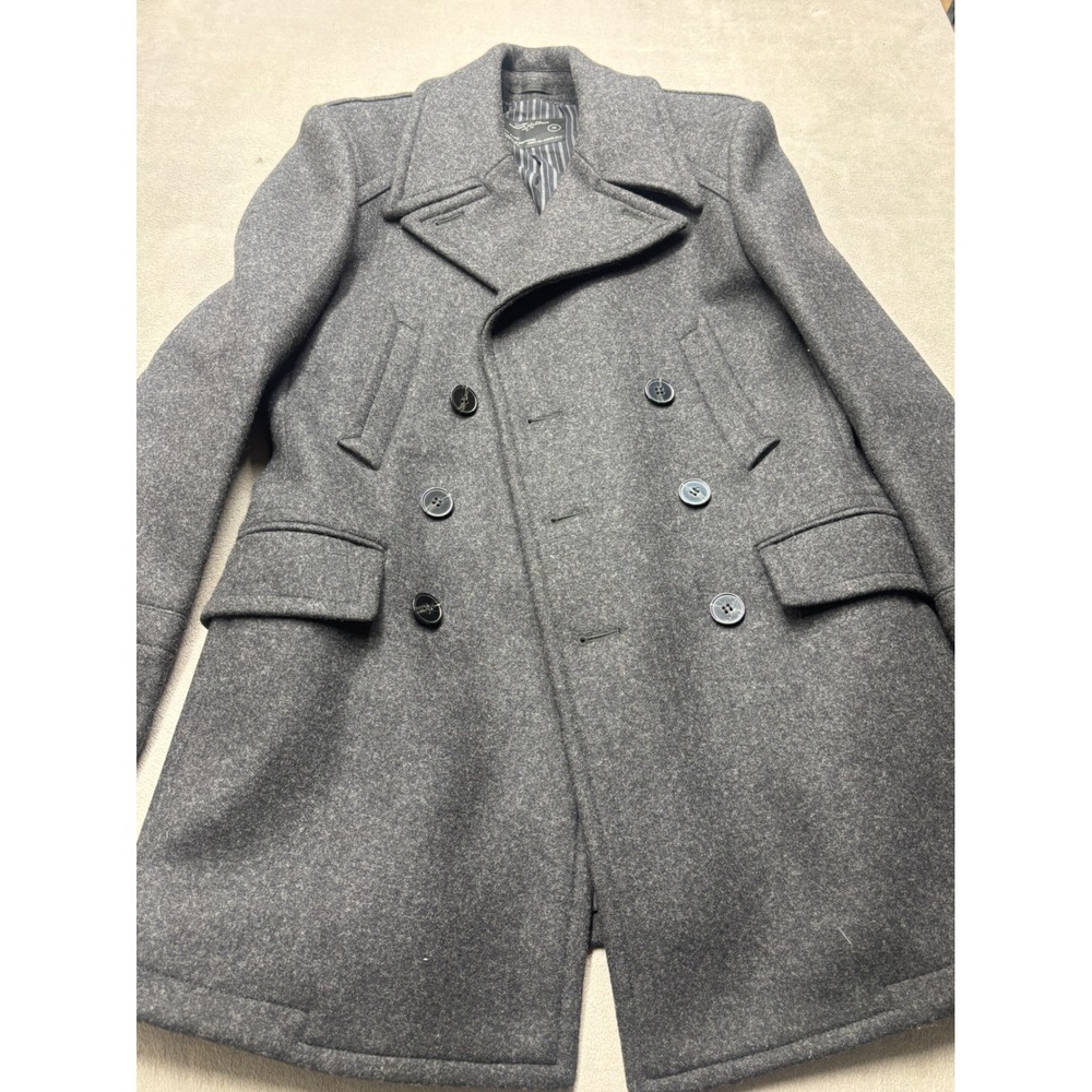 AllSaints Spitalfields Jacks Place Wool Blend Peacoat Charcoal Grey Mens 38
